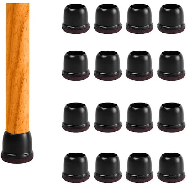 Svarta silikonstolsbensskydd med filt. Stolsbensöverdrag.