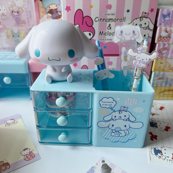 nime Desktop Cinnmoroll Skrivebords Kontorartikler Continer n Holder til Skrivebord Sød ncil Kop Pot Mkeup Penselholder Mini Box B B