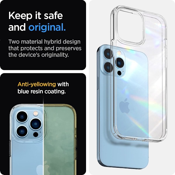 Ultra Hybrid [Keltaisuutta estävä teknologia] Suunniteltu iPhone 13 Pro -kotelolle (2021) - Kristallinkirkas Kristallinkirkas