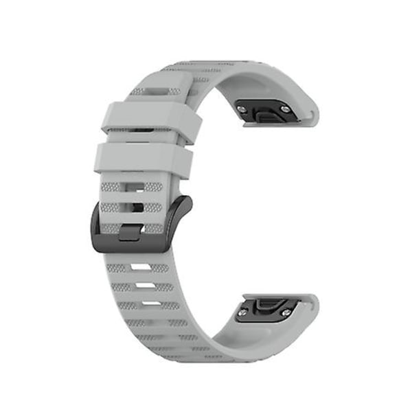 För Garmin Fenix 5 Plus Silikonklockarmband DSS Gray