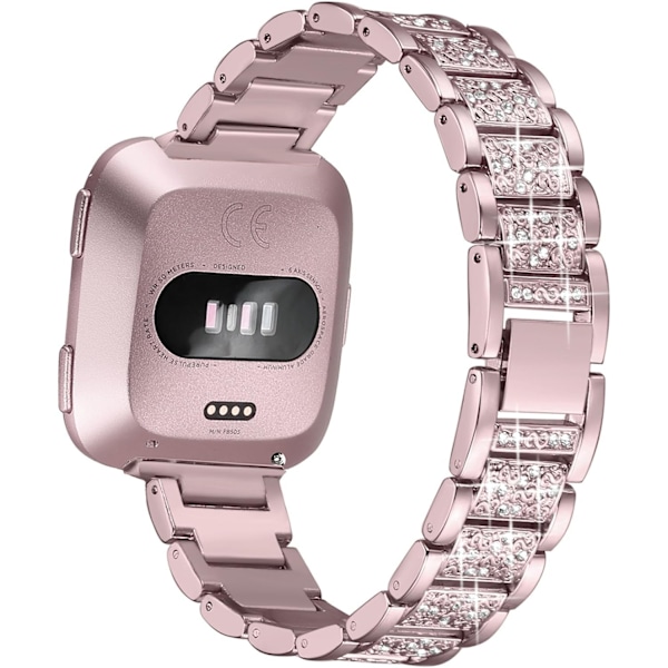 Bling Rhinestone Metallrem för Fitbit Versa - Damtillbehör