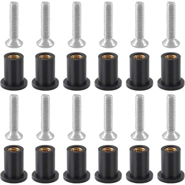 12Pairs M4 Rubber Well Nuts Neoprene Expansion Brass Nuts Fairing