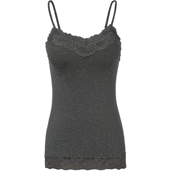 Kvinners justerbare spaghettistropp blonder trimmet camisole tunika tank top