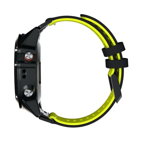 Til Garmin Fenix ​​6 To-farve Silikone Strap Watch Band NSI Black Yellow