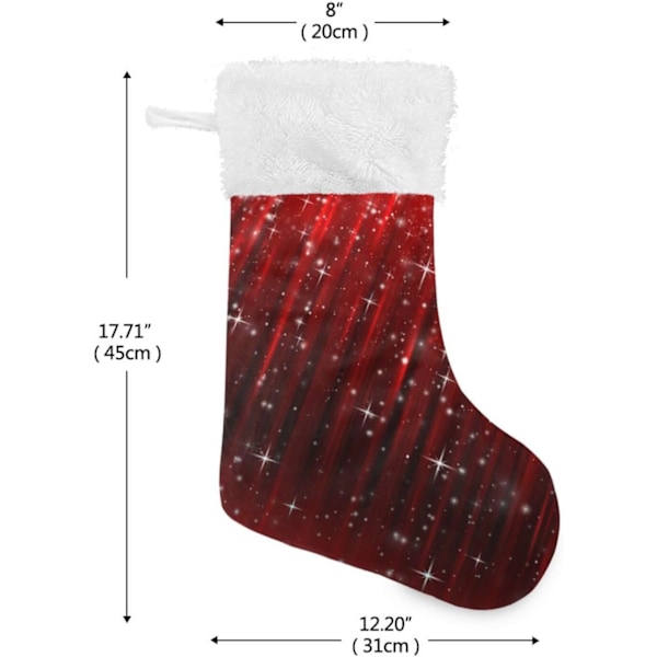 Julklapp, Personliga Julklappsstrumpor 2-pack Röda Jul Snöflingor 45,7 cm Julstrumpor Hängande Ornament Eldstad för Ba