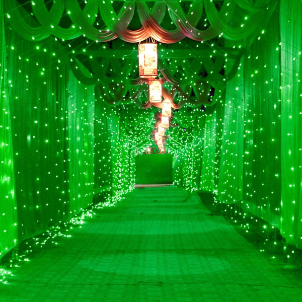 21 ft x 5 ft Net Lights, 360 LED Dekorationslys Udendørs Grønne Lys Store Mesh String Lights 8 Tilstande til Buske Have Fest Jul