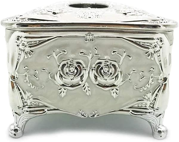 wxsp 1 stk. - Tissue Holder Tissue Box Design - Sølv - Perlehvit Akryl