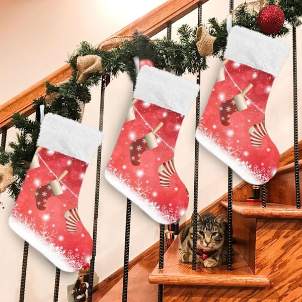 Julklapp, Personliga Julklappsstrumpor 2-pack Julklapp 18 tum Julstrumpor Hängande Ornament Eldstad för Träddekoration