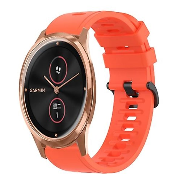 For Garminmove Luxe 20mm Solid Color Soft Silicone Watch Band FIH Red
