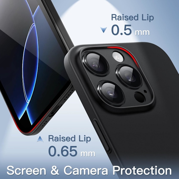 Ultratunt skal för iPhone 16 Pro Max 6.9 Ih, fullständigt skydd för kameralinsen, lätt matt finish PP Hårt minimalistiskt skal (Svart) Svart