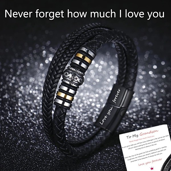 Inspirerande läderarmband för son och barnbarn