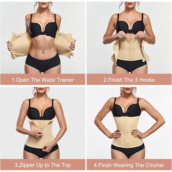 Talje Cincher til kvinder Lynlås Taljetræner Shapewear Mesh Body Shaper Korset