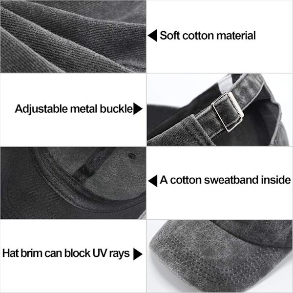 4 st tvättade bomullsbasebollkepsar justerbar keps i twill enfärgad unisex baseboll