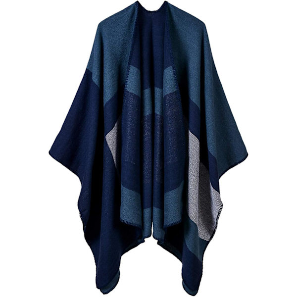 Oversized vintertæppe sjal til kvinder - Hyggelig åben front poncho