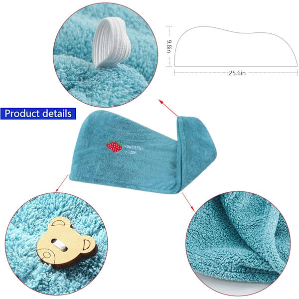 5-pack tecknat print mikrofiber vått hår torkar handdukar, Super