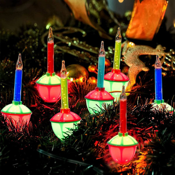 Juleboblelys, 11 fot vintage flerfargede boblelys med 7 fargede boblepærer, tradisjonelle boblelys for juletre og høytidsdekorasjoner