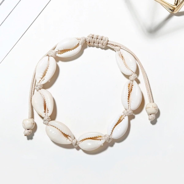 Ny 2024 Ny Naturlig Skjell Konkylie Tau Ankelbånd For Kvinner Fot Smykker Sommer Strand Barfot Armbånd Ankel På Ben For Kvinner Mote Smykker