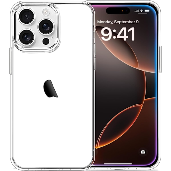Kompatibel med iPhone 16 Pro Max Skal Transparent, Mjukt Genomskinligt TPU Stötfångarskal, Slimmad Tunn Stöttåligt Mobilskal för iPhone 16 Pro Max 6.9-Ih Transparent