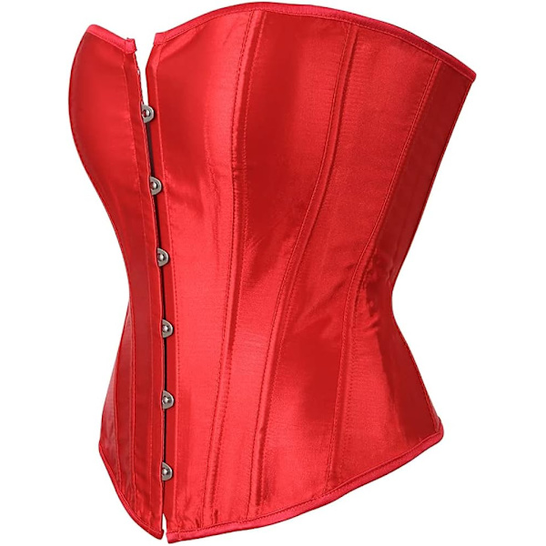 Kvinder Satin Korsetter Top Lace Up Boned Overbust Korset bustier Lingerie Body