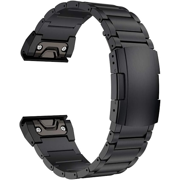 Fenix 8/7X/6X/5X Plus Rem, 26mm Titanium Metal Quick Release Easy Fit Urrem med Dobbelt Knaplås Kompatibel til Garmin Fenix 7X Pro/6X