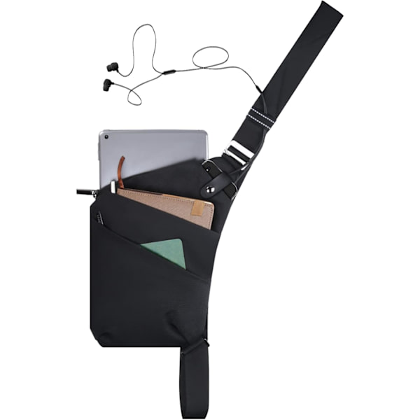 Slingväska bröstryggsäck casual dagryggsäck svart axel crossbody lätt