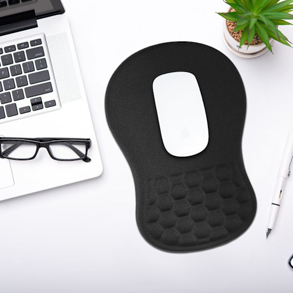 Ergonomiskt handledsstöd för musmatta med massagedesign, handledsstöd i minnesskum för smärtlindring, musmatta med halkfri PU-bas, musmattor för trådlöst