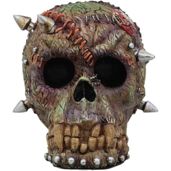 Ebros Day of The Dead Zombie Vampire Frankenstein Skull med öppen hjärna Figurine 6\" Lång Undead T Virus Infected Statue Dead Apocalypse Zombies