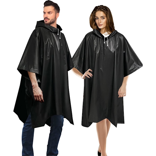 2-pack återanvändbar EVA-regnponcho. Regnrock Huva Campingfilt