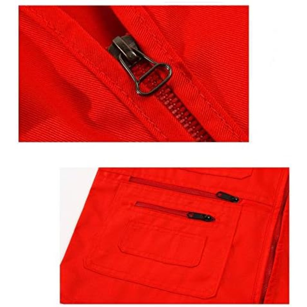 Herre Jagtvest Orange Sikkerhedsveste med Flere Lommer