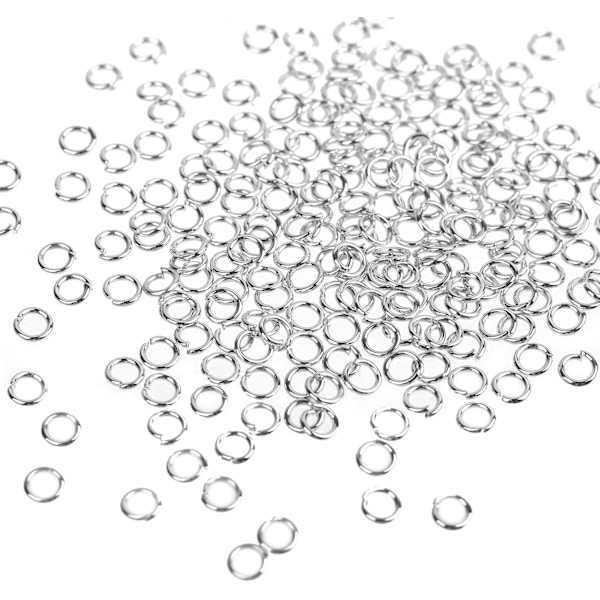 1000 st 4 mm öppna hoppringar för smyckestillverkning (silver)