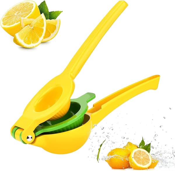 Citronpress - 2 i 1 Metall Citruspress, solid design, korrosionsskydd, halkskydd, diskmaskinsäker, pressar snabbare och mer effektivt