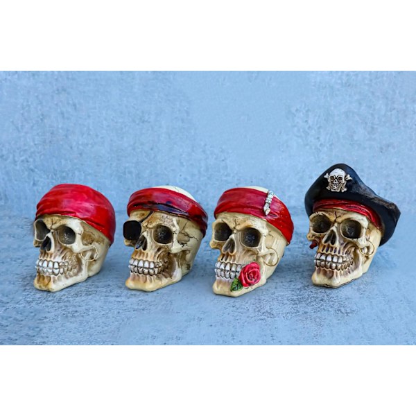 Ebros Nautical Macabre Piratkapten Marauders Skalle Mini Figurer Pack 3,5\" Hög Karibiska Havet Ossuary Skelett Craniums     Buckanjär