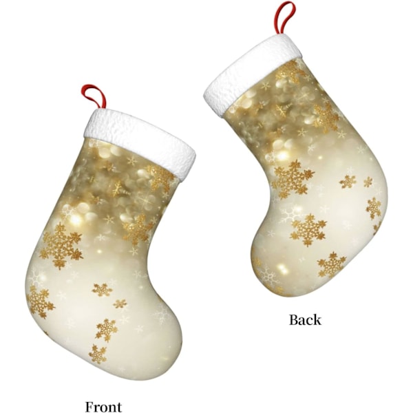Gyllene Silkeströmpor för Juldekoration :: 17,7 Tums Presentpåsar för Festliga Semesterdekorationer Ornament (1-pack)