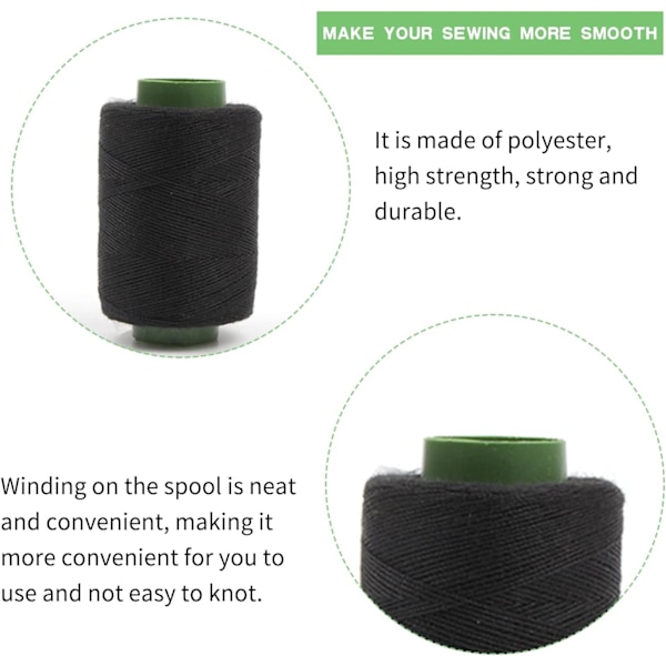 Svart & vit polyester set - 4 st