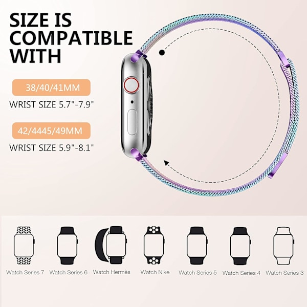 Metallrem kompatibel med Apple Watch -rem 40 mm 38 mm 41 mm