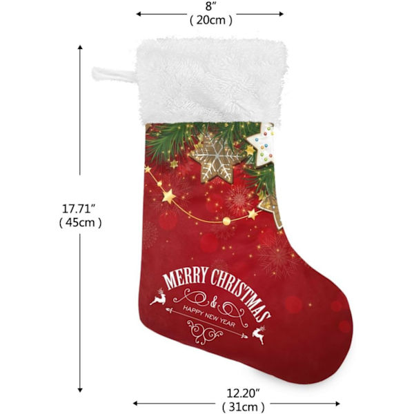 Julklapp, personliga julklappsstrumpor 2-pack Glad Jul Tema 45,7 cm Julstrumpor Hängande Ornament Eldstad för Träddekoration