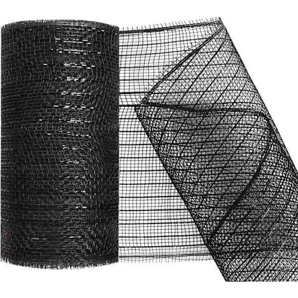 Deco Mesh 5,9 tum x 30 fot dekorationsnätband med metallfolie Deco Mesh