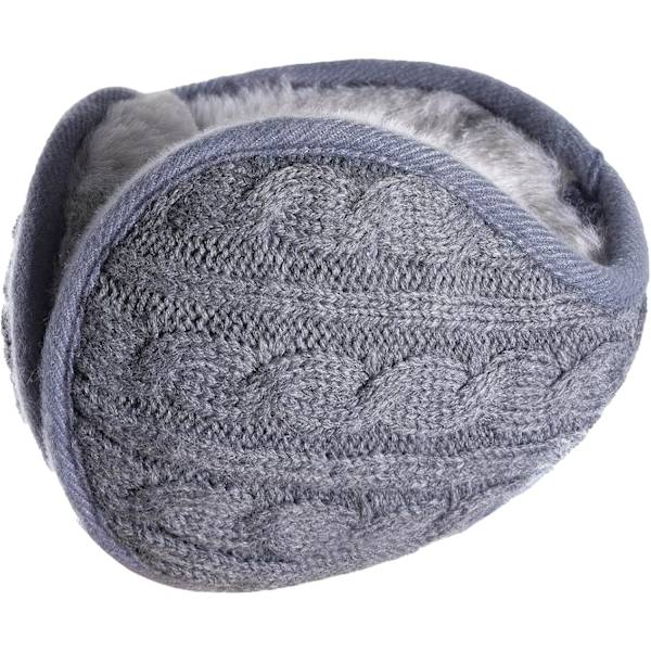 Foldbare ørevarmere for kvinner. Vinterørevarmere/deksler. Kabelstrikket loddent fleece