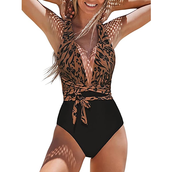 Monokini badedrakt med V-ringning for kvinner