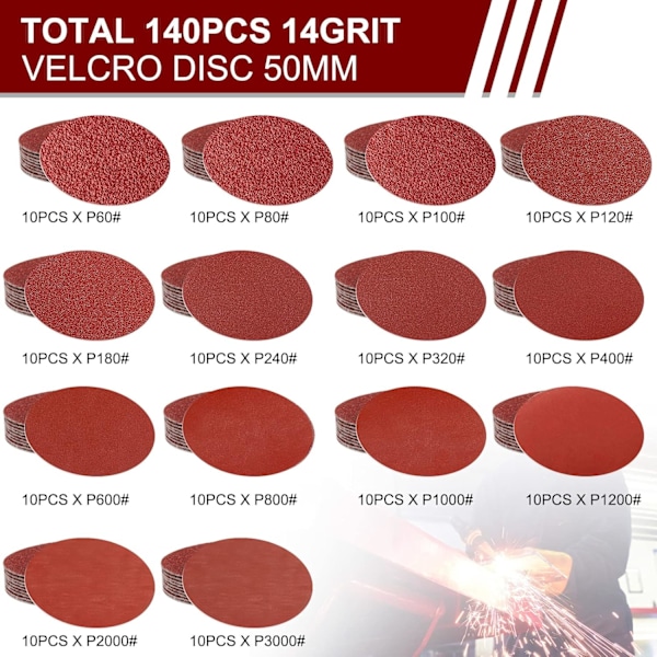 140 st Sandpapper Set 60-3000 Grit Sandpapper Diskar Kit
