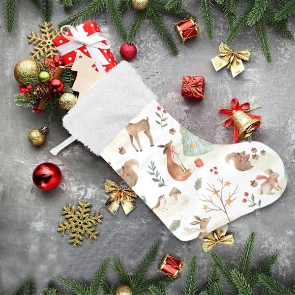 Julklapp, personliga julklappsstrumpor 2-pack Juldjur Vintersemester 45,7 cm Julstrumpor Hängande Ornament Eldstad för träd