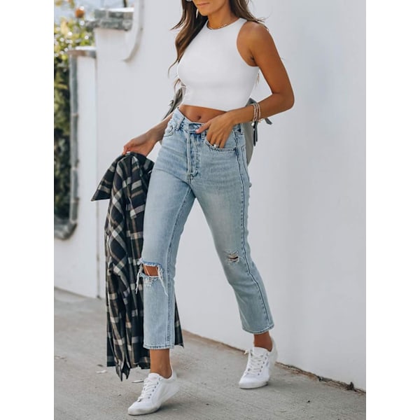Sexy ermeløse Racer-linner for damer med halter Crop Tops