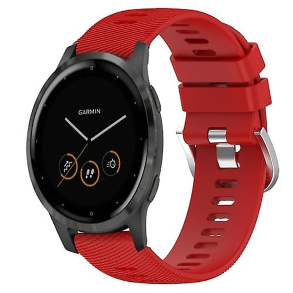 Til Garmin Vivoactive 4s 18mm Solid Color Silikonurrem YOV Red