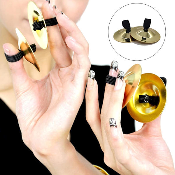 2 par med fingercymbaler for magedans - messingfingercymbaler for musikal