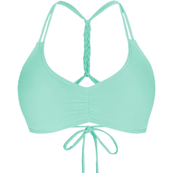 Kvinder Justerbar Print Flettet Stropper Ryg Kryds Vintage Badetøj Bikini Top