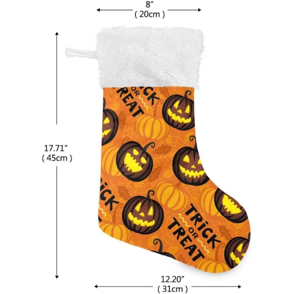 Julklapp, personliga julklappsstrumpor 2-pack Höst Pumpa Löv Spindelnät 18 tum Julstrumpor Hängande Ornament Eldstad för