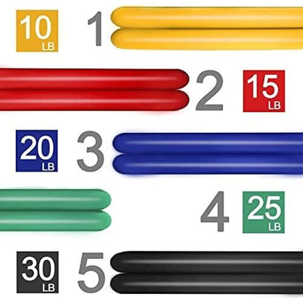 Set lämplig för män och kvinnor träningsband 10-100 pund kan staplas eller användas separat förbättra konditionen (12-pack) blå, grön blå, grön