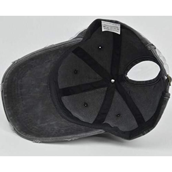 Vasket Ponytail Hatte Pony Hale Caps Distressed-Baseball til Kvinder