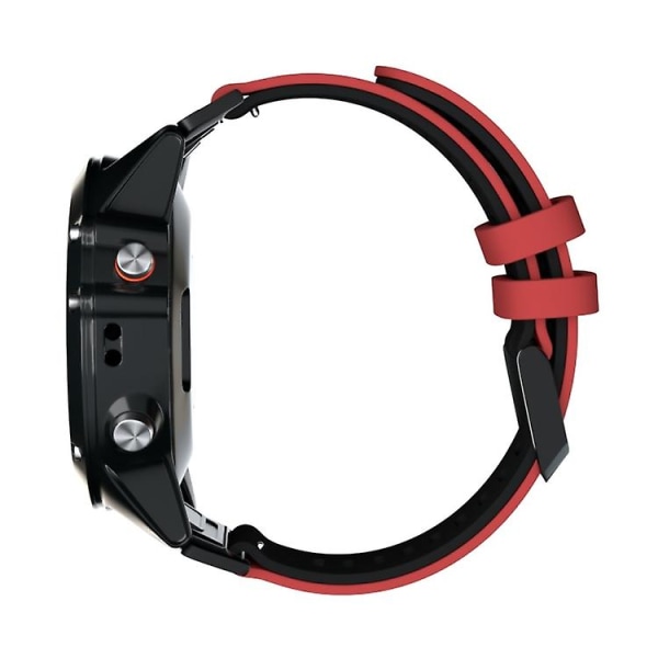 For Garmin Fenix 6 To-farvet silikone rem Red Black