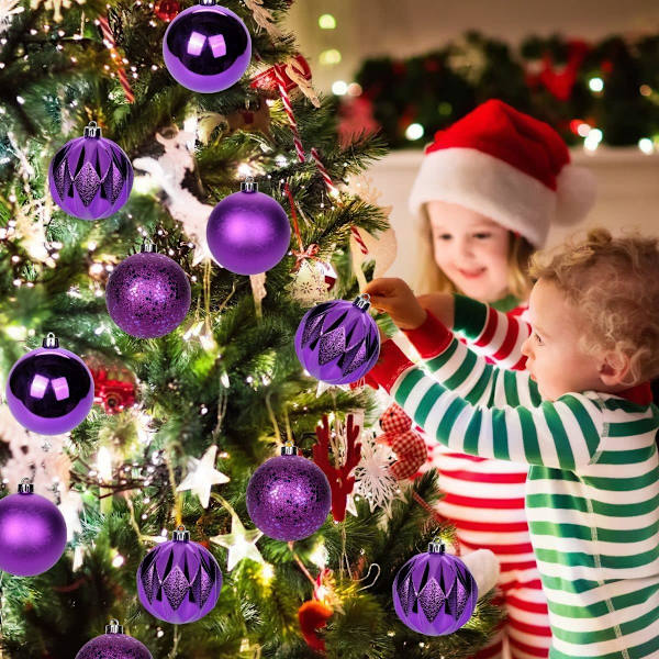 12 st 3,15\" julgranskulor krossäkra lila julgran
